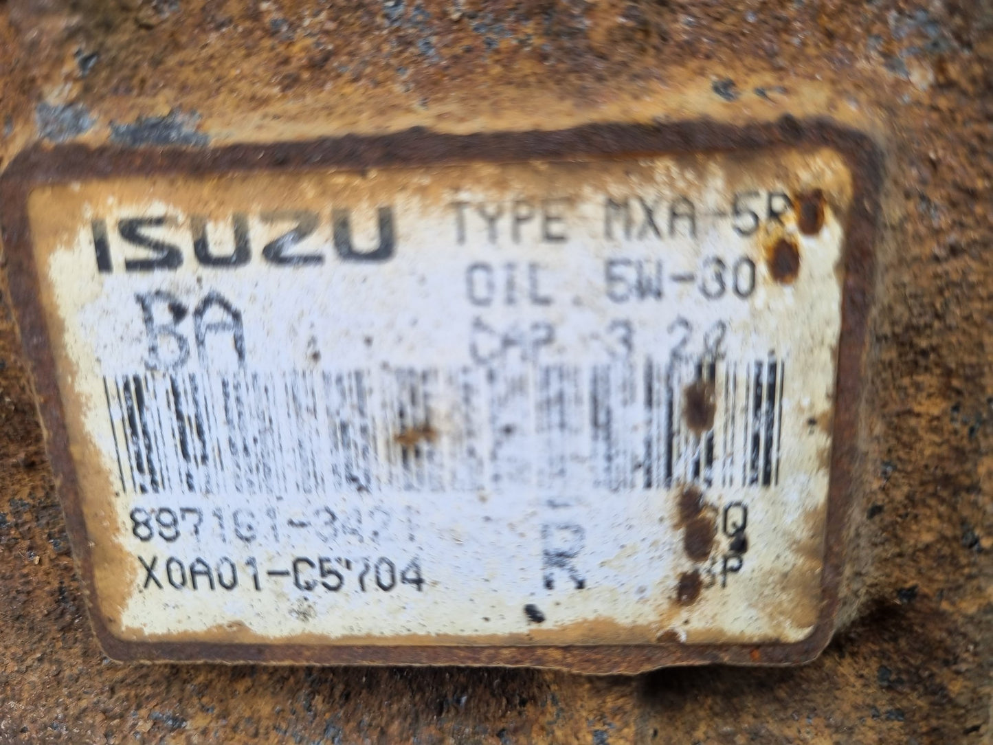 2002 Isuzu N-Series NKR NKR66- Trans/Gearbox PN: mxa5r
