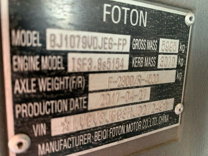 2017 Foton 14 FOTON 318ISF AUMARK