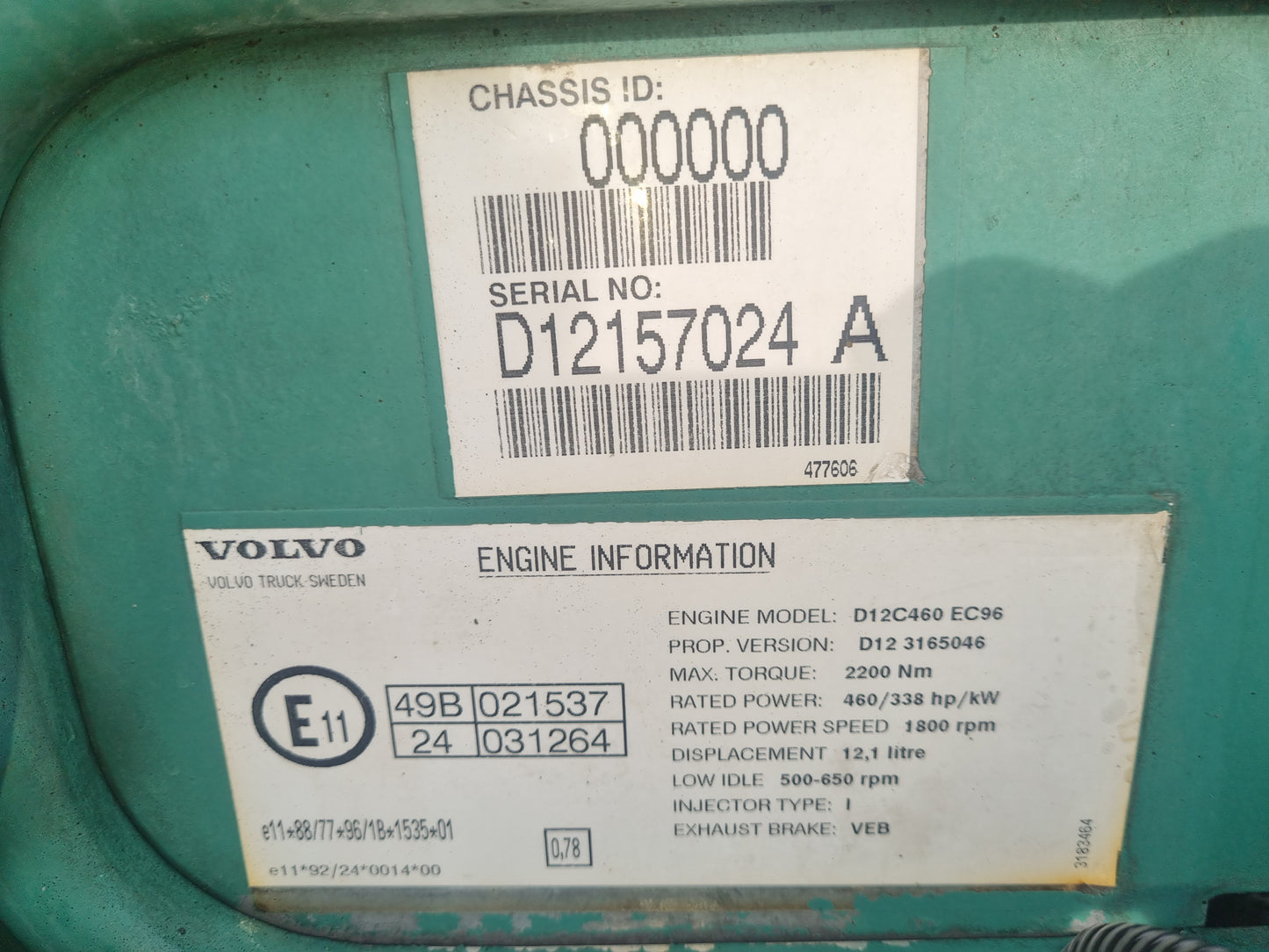 Volvo FH Series FH 1995-2002 FH12  V1.5 - Engine PN: 4313 d12 460