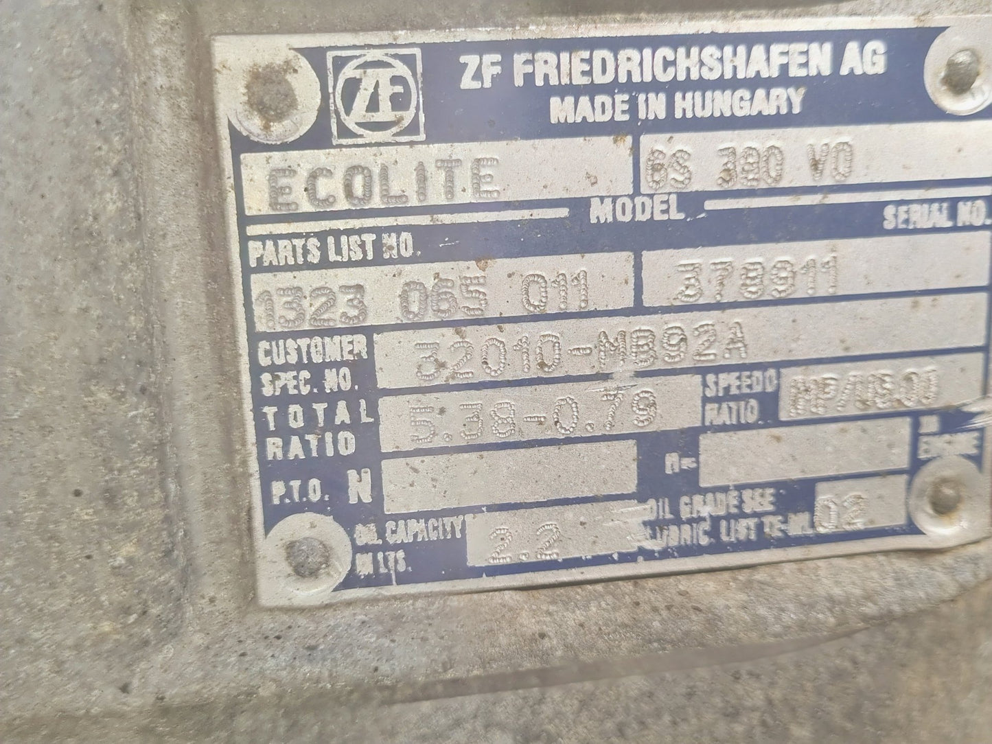 2009 Nissan Atlas F24 F24- Trans/Gearbox PN: