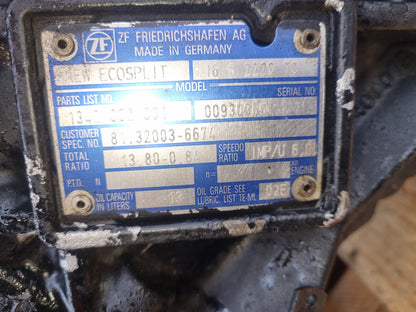 2007 MAN TGA 2000-2009 32-350- Trans/Gearbox PN: zf 16s 2220 to