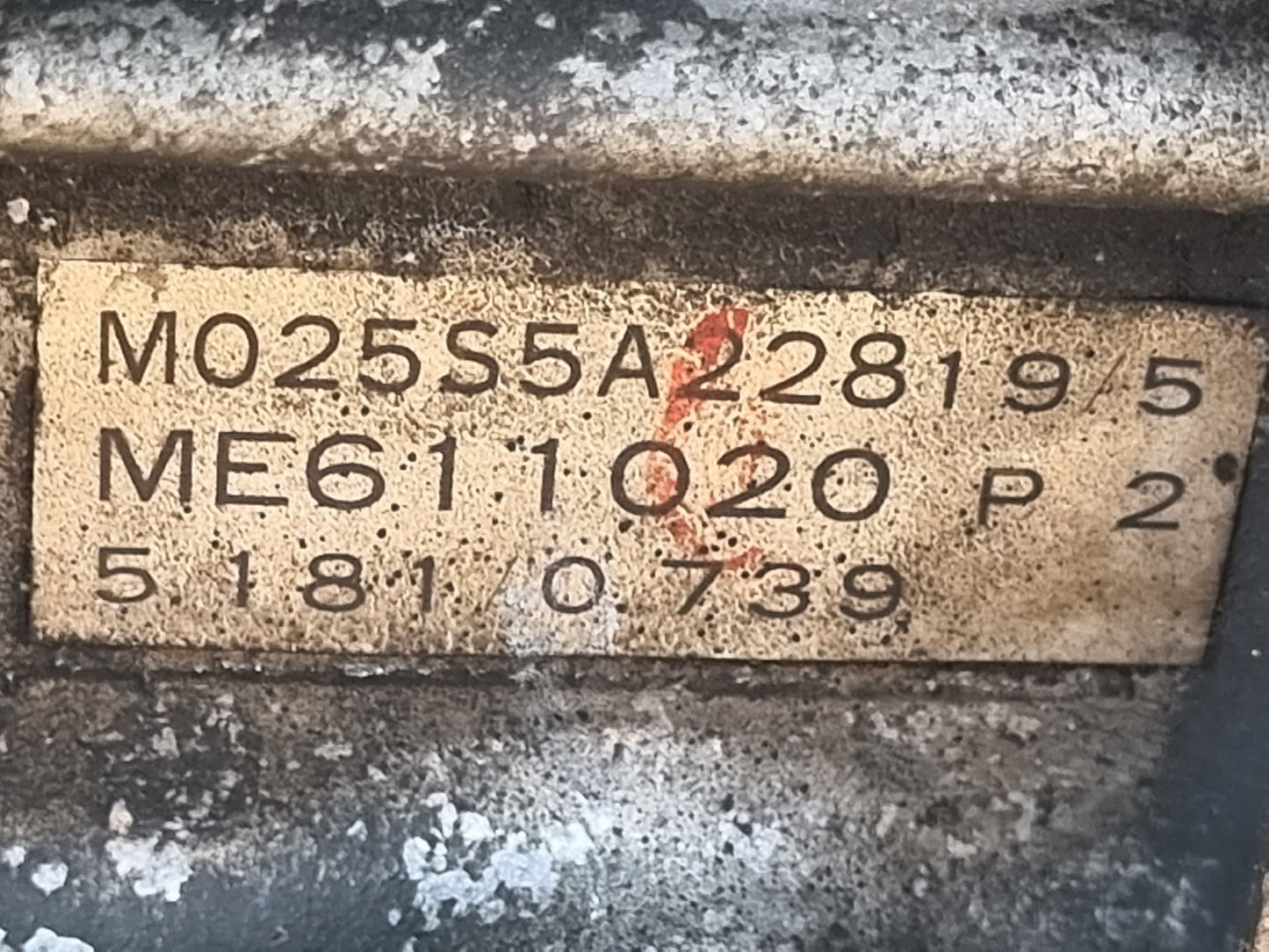 2004 Mitsubishi Canter FE5/FE6 1995-2005 FE635- Trans/Gearbox PN: mo25s5 alloy